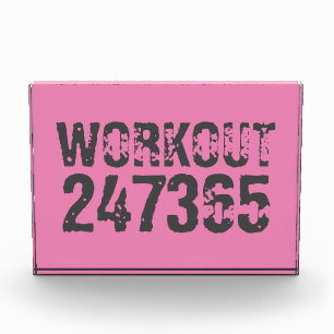 Versleten en bekrast tekst Workout 247365 roze Fotoblokken