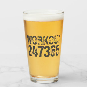 Versleten en bekrast tekst Workout 247365 roze Glas
