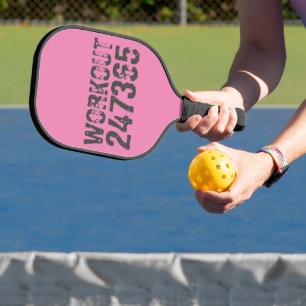Versleten en bekrast tekst Workout 247365 roze Pickleball Paddle