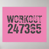 Versleten en bekrast tekst Workout 247365 roze Poster (Voorkant)