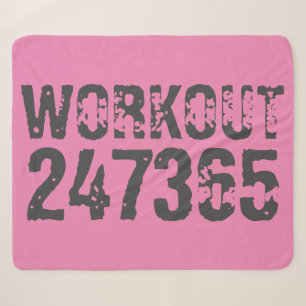 Versleten en bekrast tekst Workout 247365 roze Sherpa Deken