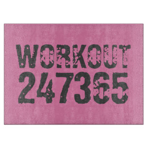 Versleten en bekrast tekst Workout 247365 roze Snijplank