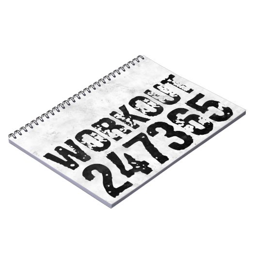 Versleten en bekrast tekst Workout 247365 rustiek Notitieboek (Linkerzijde)