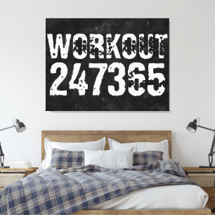 Versleten en bekrast tekst Workout 247365 vintage Canvas Afdruk