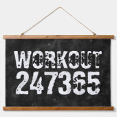 Versleten en bekrast tekst Workout 247365 vintage Hangend Wandkleed (Voorkant)