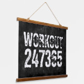 Versleten en bekrast tekst Workout 247365 vintage Hangend Wandkleed (Gebogen)