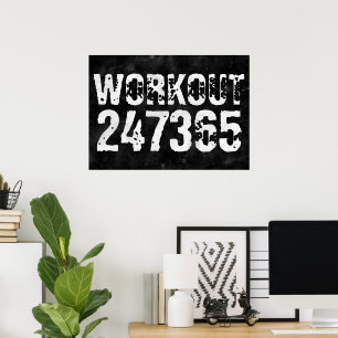Versleten en bekrast tekst Workout 247365 vintage Poster