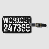 Versleten en bekrast tekst Workout 247365 wit Bagagelabel (Voorkant (horizontaal))