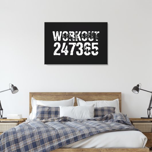 Versleten en bekrast tekst Workout 247365 wit Canvas Afdruk (Insitu (Slaapkamer))