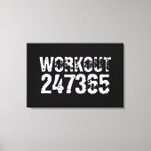 Versleten en bekrast tekst Workout 247365 wit Canvas Afdruk (Voorkant)