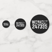 Versleten en bekrast tekst Workout 247365 wit Confetti (Achterkanten)