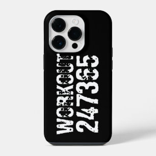Versleten en bekrast tekst Workout 247365 wit iPhone 14 Plus Hoesje