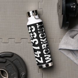Versleten en bekrast tekst Workout 247365 wit Waterfles