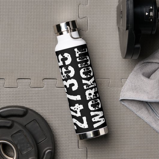 Versleten en bekrast tekst Workout 247365 wit Waterfles (Gym)
