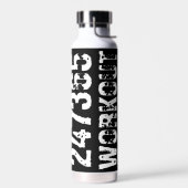 Versleten en bekrast tekst Workout 247365 wit Waterfles (Links)