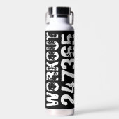 Versleten en bekrast tekst Workout 247365 wit Waterfles (Voorkant)