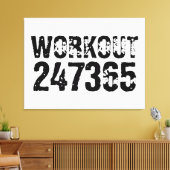Versleten en bekrast tekst Workout 247365 zwart Canvas Afdruk (Insitu (Woonkamer))