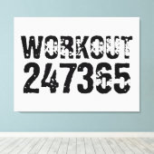 Versleten en bekrast tekst Workout 247365 zwart Canvas Afdruk (Insitu (Houten vloer))