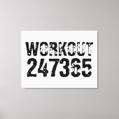 Versleten en bekrast tekst Workout 247365 zwart Canvas Afdruk (Voorkant)