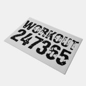 Versleten en bekrast tekst Workout 247365 zwart Deurmat (Schuin)