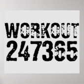 Versleten en bekrast tekst Workout 247365 zwart Poster (Voorkant)