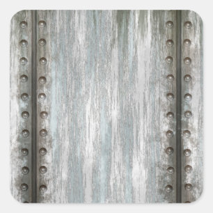 versleten geklonken metalen grunge geweven vierkante sticker