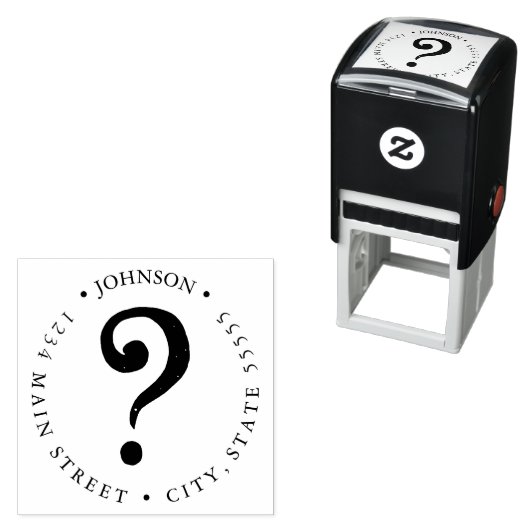 versleten gestructureerd vraagteken retourlabel  zelfinktende stempel (In situ)