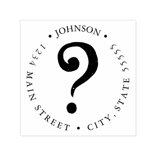 versleten gestructureerd vraagteken retourlabel  zelfinktende stempel (Design)