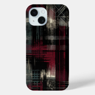 Versleten Groezelige Alternatieve Grunge Plaid Pat iPhone 15 Case
