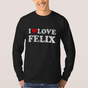 Versleten Grunge Versleten Stijl Ik Hou Van Felix T-shirt