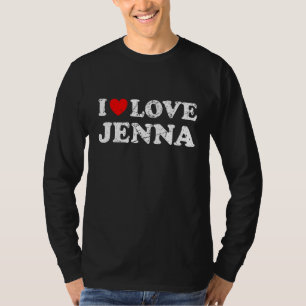 Versleten Grunge Versleten Stijl Ik Hou Van Jenna T-shirt