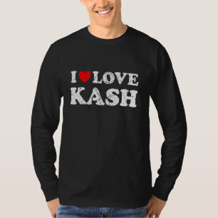 Versleten Grunge Versleten Stijl Ik Hou Van Kash T-shirt
