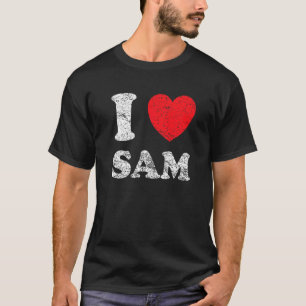 Versleten Grunge Versleten Stijl Ik Hou Van Sam T-shirt