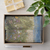 Versleten houten boot met Wildflowers Decoupage Tissuepapier (Geschenk)