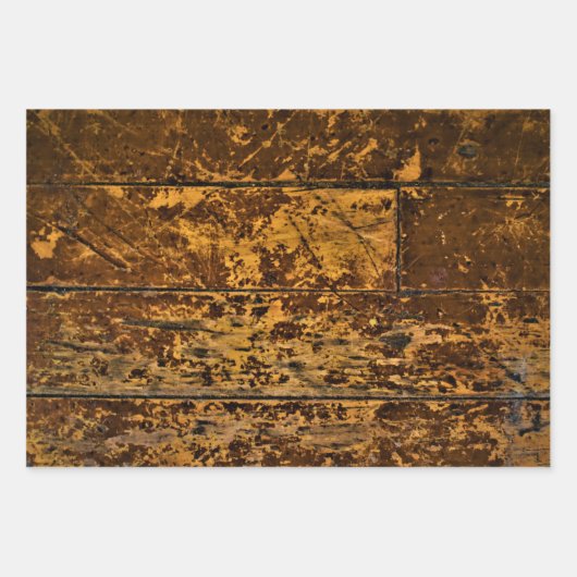  versleten houten panelen inpakpapier vel (Voorkant)