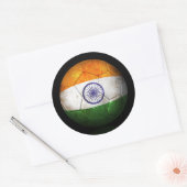 Versleten Indiase vlag Football Voetbal Ronde Sticker (Envelop)