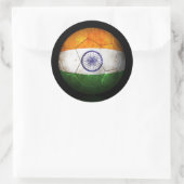 Versleten Indiase vlag Football Voetbal Ronde Sticker (Tas)