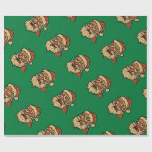 Versleten Kerstman Kerstmis Cadeaupapier (Vlak)