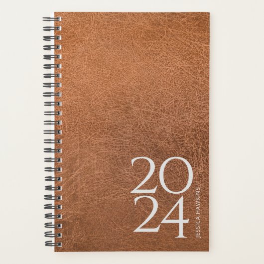 Versleten lederen Afbeelding persoonlijk 202x per  Planner (Voorkant)