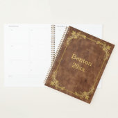 Versleten leer met gouden Lijst Planner (Display)