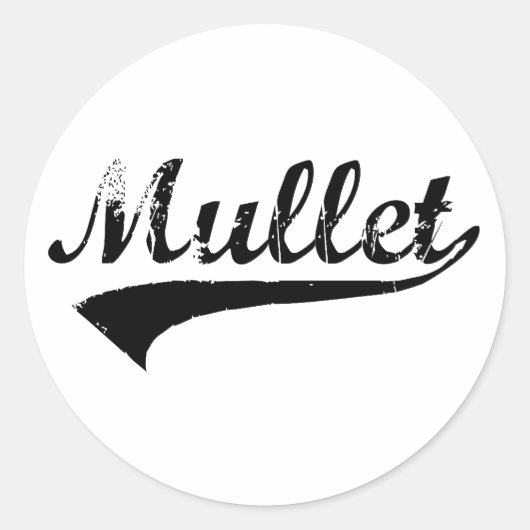 Versleten Mullet Ronde Sticker (Voorkant)
