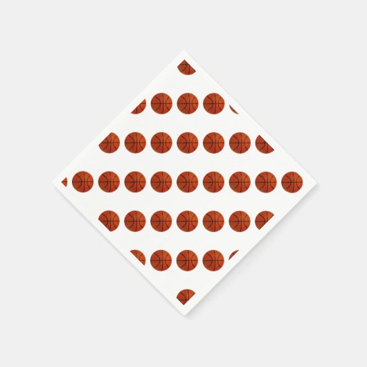 Versleten Oranje basketbal Servetten (Hoek)