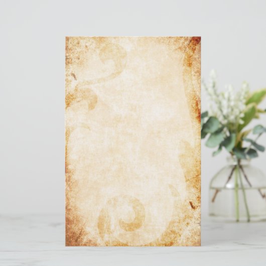 Versleten perkament met bloemengeur briefpapier (Staand voorkant)