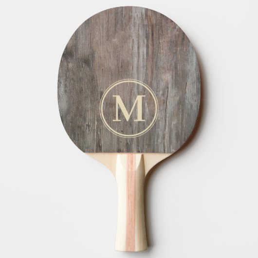 Versleten Planken Monogram Tafeltennisbatje (Achterkant)