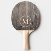 Versleten Planken Monogram Tafeltennisbatje (Voorkant)