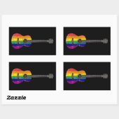 versleten Rainbow Gay Pride vlag akoestische gitaa Rechthoekige Sticker (Vel)