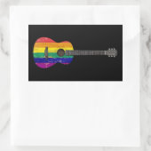 versleten Rainbow Gay Pride vlag akoestische gitaa Rechthoekige Sticker (Tas)