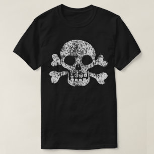 Versleten Schedel en Gekruiste knekels T-shirt