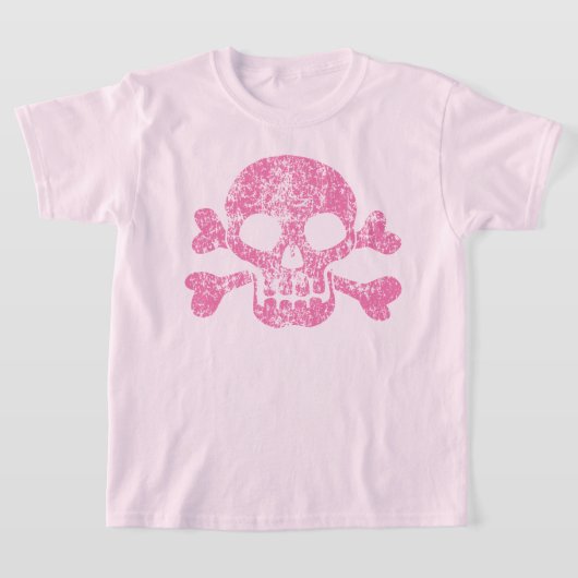 Versleten schedel en kruisbeenderen t-shirt (Laagn)