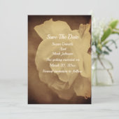  versleten sepia Roos bloemenbruiloft Save The Date (Staand voorkant)
